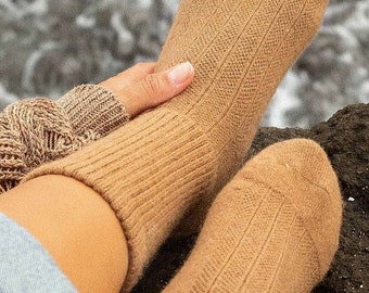 Calcetines de lana 60% - Calcetines gruesos y cálidos de invierno, calcetines térmicos mongoles para senderismo, regalo de lana natural para hombres y mujeres.