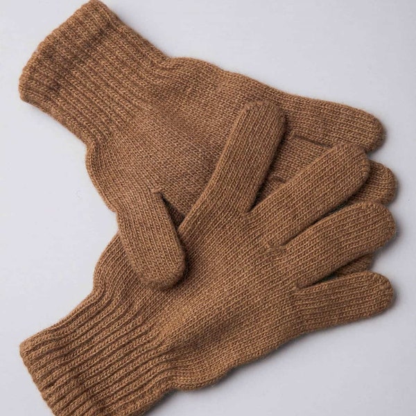 Brown Camel Wool Adult’s Gloves