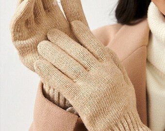 Beige Camel Wool Adult’s Gloves (5 pairs)