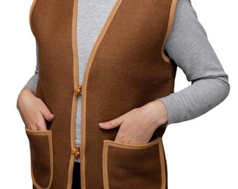 Camel Wool Vest - Etsy