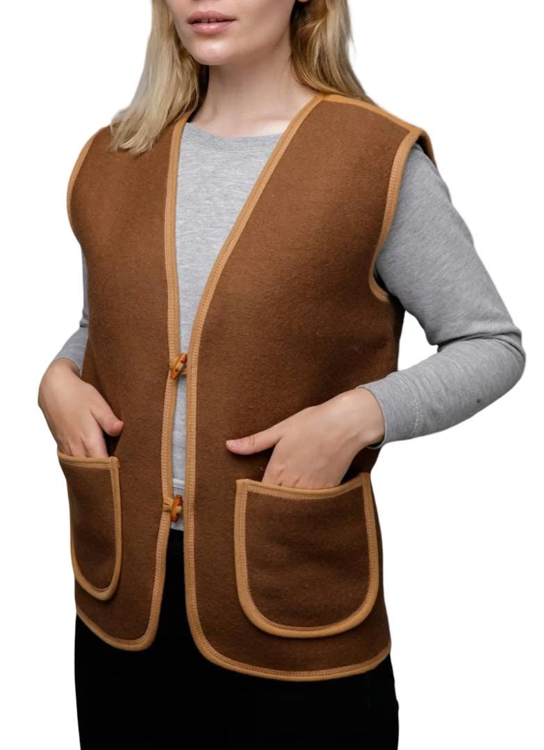 【OHGA】新品未使用 WOOL VEST キャメル Camel Wool Vest - Etsy