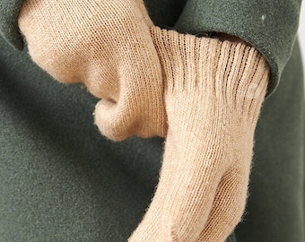 Beige Camel Wool Adult Mitten (5 pairs)