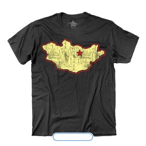 T-shirt carte de la Mongolie