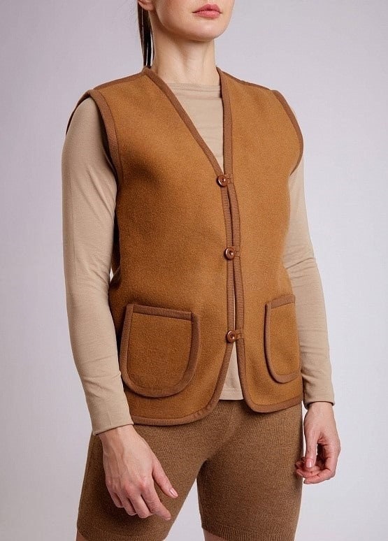 Camel Wool Vest - Etsy