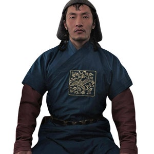 Mongolian 13 th Century Blue Vest Deel