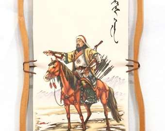 Leather Wall hanging with Chinggis Khan picture