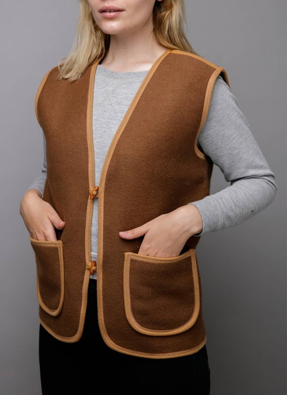 camel wool vest