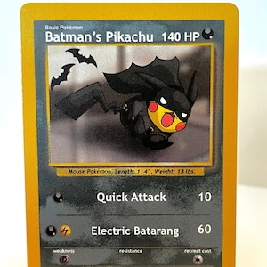 batman pokemon cards Custom Pokémon Card Batman's Pikachu (black Suit)