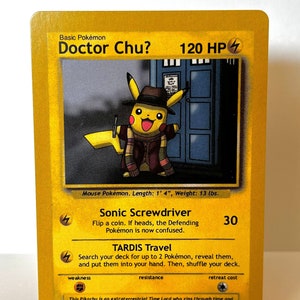 Carta Pokémon personalizzata Dottor Chu? (Il 4° Dottore) Quarto Doctor Who Pikachu