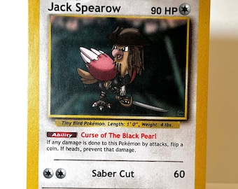 Custom Pokmon Card Jack Spearow (captain Jack Sparrow Spearow) Pirates of  the Caribbean - Etsy