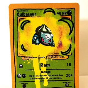 Carte Pokemon personnalisée Spraypaint Art Bulbasaur