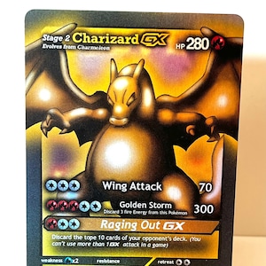Personalisierte Pokémon Karte Golden Glurak Full Art GX