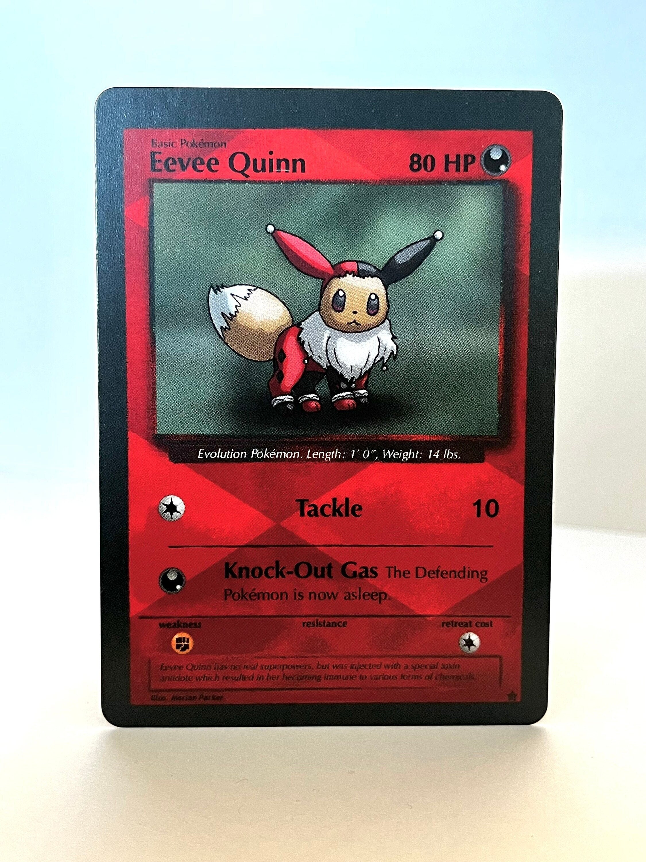 Custom Pokémon Card Eevee Quinn (Harley Quinn Eevee)