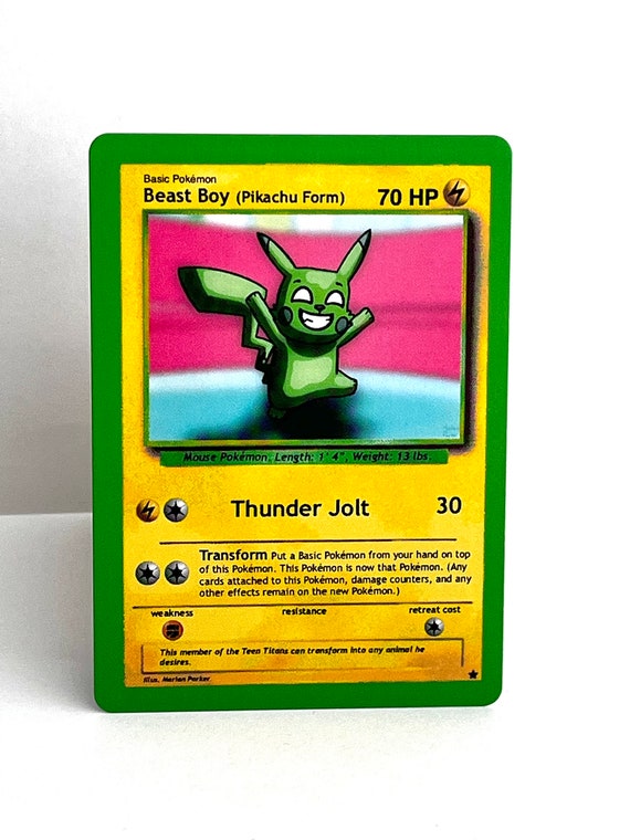 Custom Pokmon Card Beast Boy (pikachu Form) - Etsy