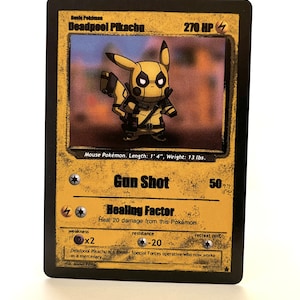 Carte Pokémon personnalisée Jaune Deadpool Pikachu