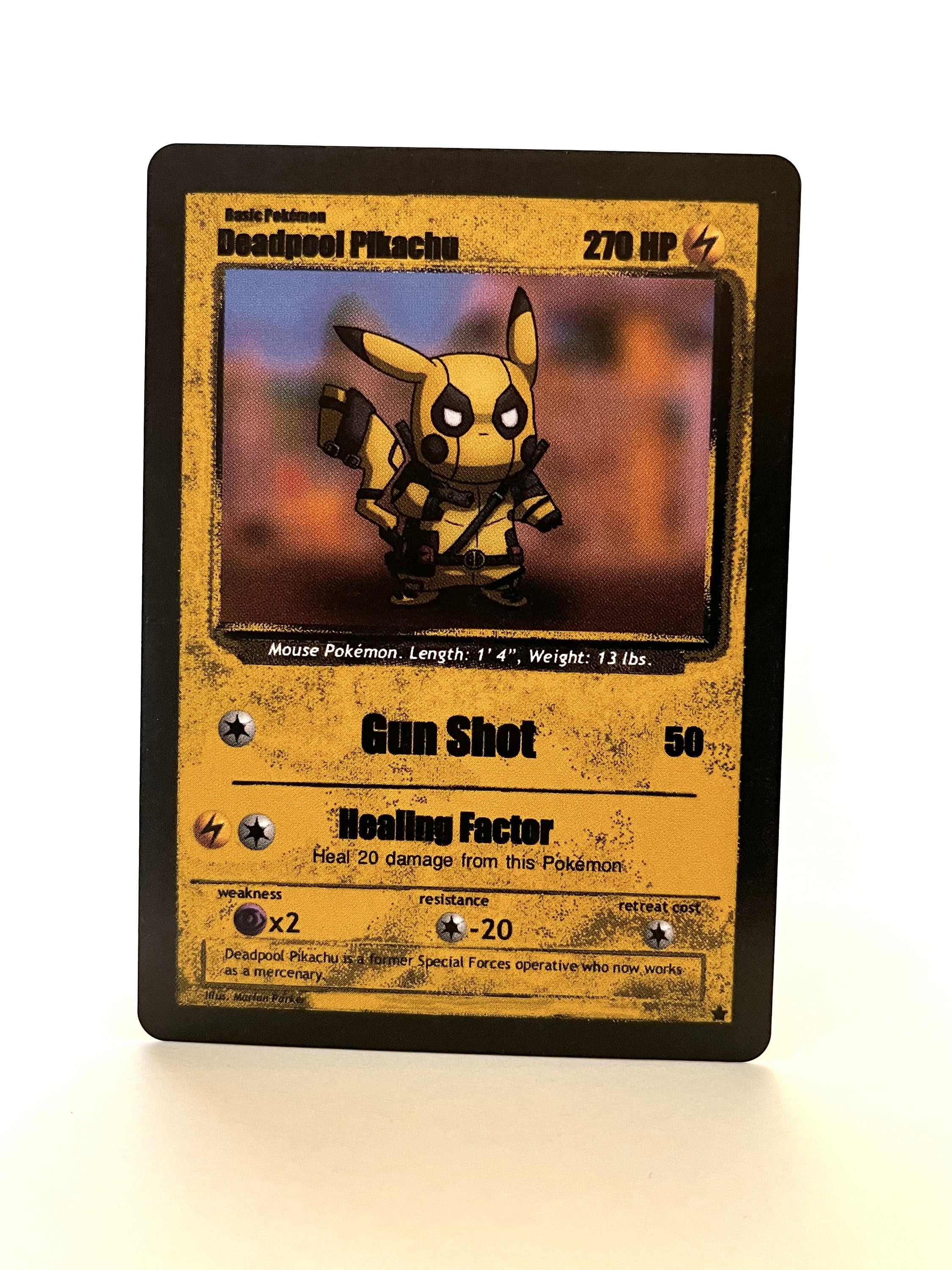 Custom Pokmon Card Yellow Deadpool Pikachu Custom Pokmon Card Yellow Deadpool Pikachu
