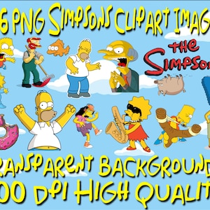 156 The Simpsons Clipart Images 300 dpi PNG Transparent Backgrounds Instant Digital Download Homer Simpson Simpsons Clipart Images