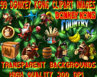 99 PNG Donkey Kong Clipart Images 300 dpi PNG Transparent Background Images Instant Digital Download Donkey Kong Country Clip Art