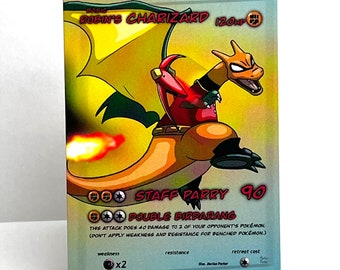 Custom Pokmon Card Robin's Charizard - Etsy