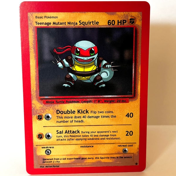 Custom Pokémon Card Teenage Mutant Ninja Squirtle (Raphael)