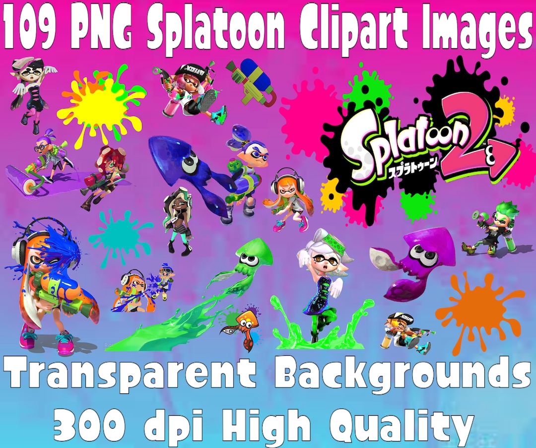 109 Splatoon Clipart Images Nintendo Inkling Octoling 300 Dpi PNG ...