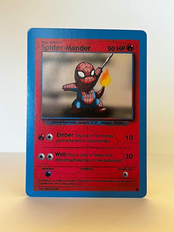 custom pokemon cards marvel Custom Pokemon Card Spider-mander (spider-man Charmander)