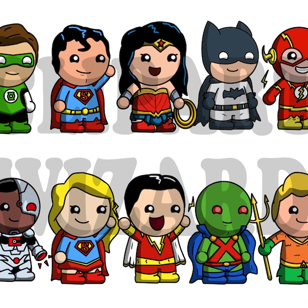 PNG Superhero Clipart Character Pack 10 Superheroes Transparent Background High Quality 300 dpi Clip Art Images Super Hero Heroes Characters