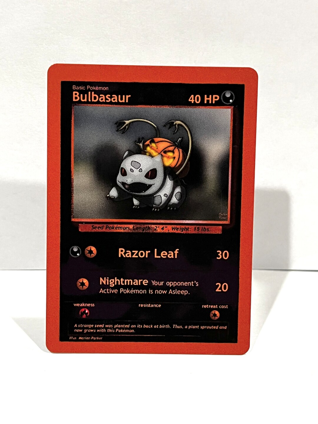 Custom Pokemon Card Halloween Bulbasaur Etsy