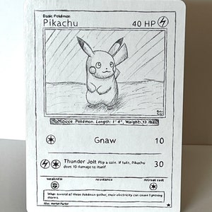 Croquis de carte Pokémon personnalisé Art Pikachu