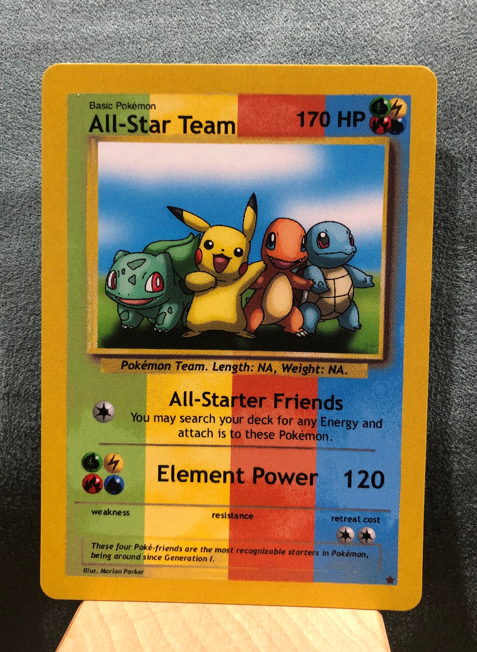 Custom Pokémon Card AllStar Team Bulbasaur Pikachu Charmander Etsy