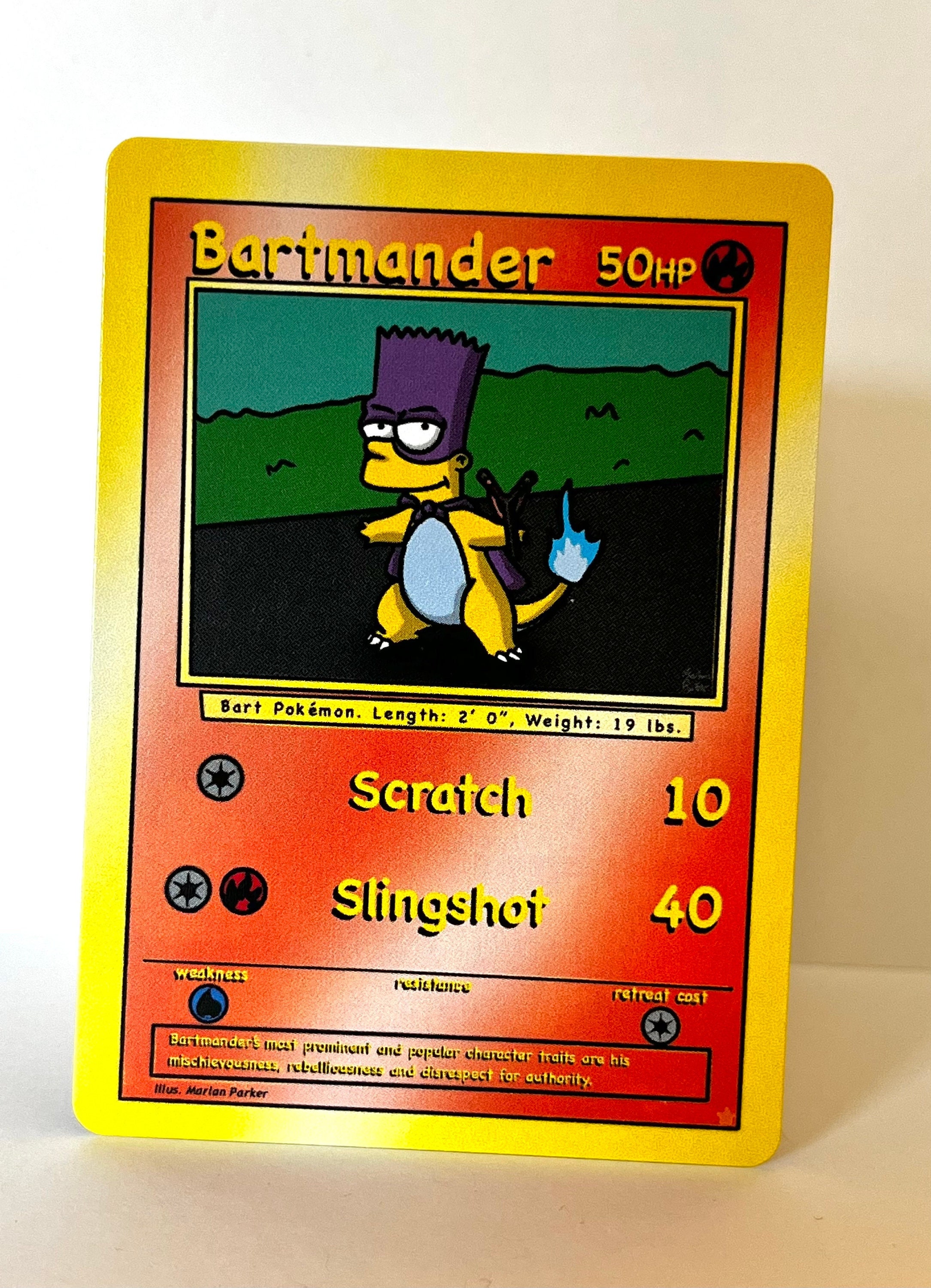bartells pokemon cards Custom Pokémon Card Shiny Bartmander (Bart Simpson Charmader)