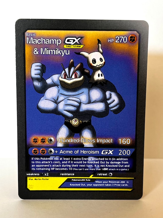 Custom Pokmon Card Machamp and Mimikyu Tag Team - Etsy Hong Kong