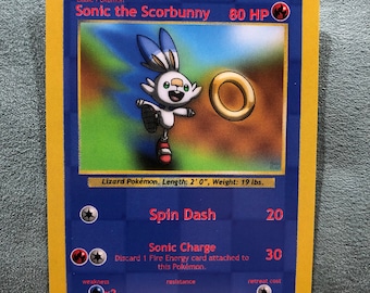 Custom Pokemon Card Sonic the Scorbunny - Etsy