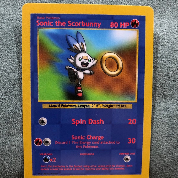 Sonic Trading Card Etsy