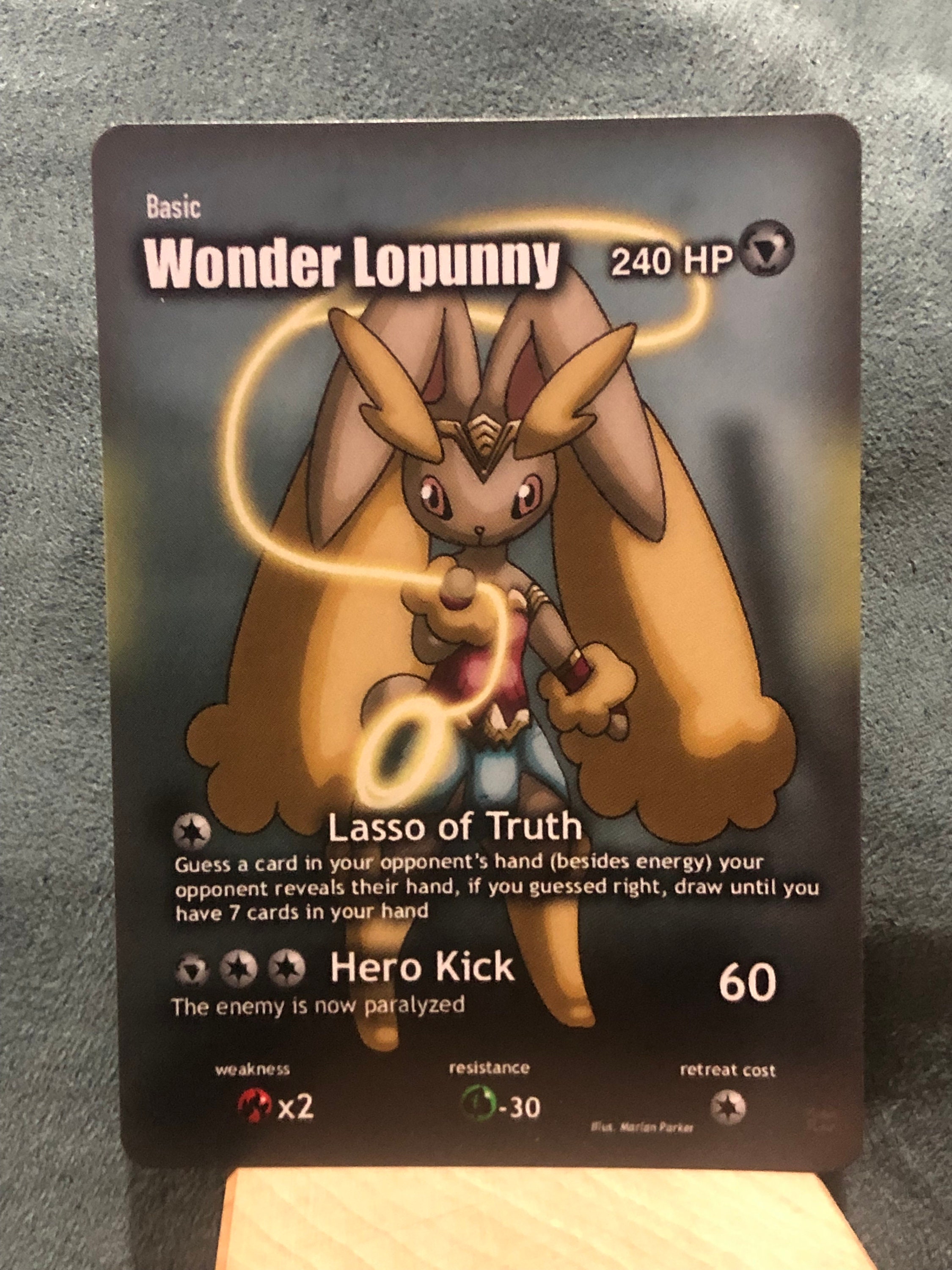 Custom Pokémon Card Wonder Lopunny Full Art Holographic Wonder - Etsy  Finland