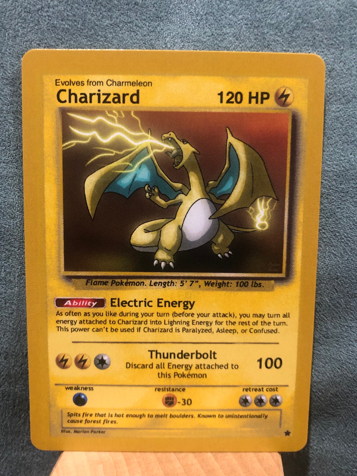 Custom Pokémon Card Lightning Type Charizard Etsy