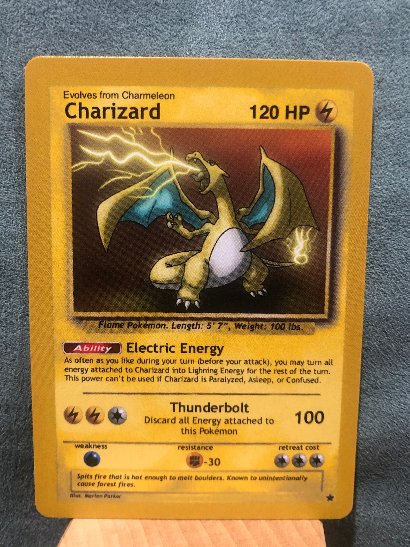 Custom Pokémon Card Lightning Type Charizard | Etsy
