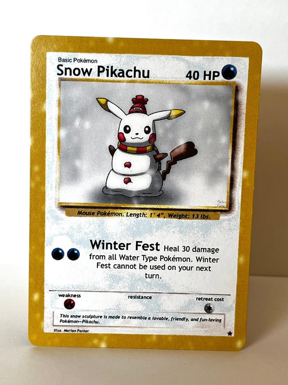 Custom Pokemon Card Snow Pikachu - Etsy