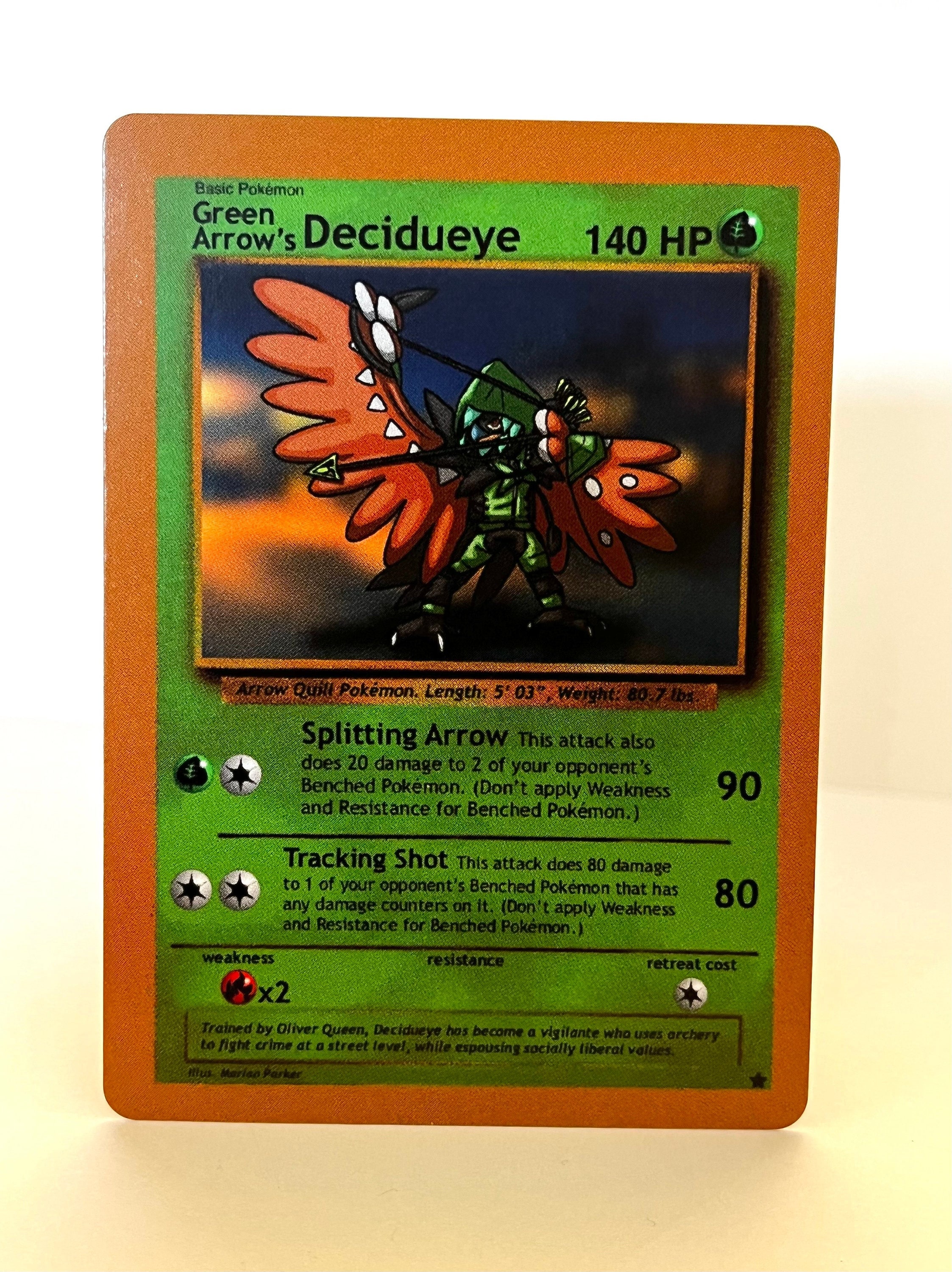 Custom Pokmon Card Green Arrow's Decidueye - Etsy
