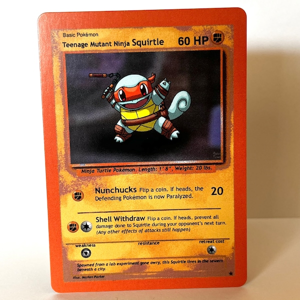 Custom Pokémon Card Teenage Mutant Ninja Squirtle (Mikey)