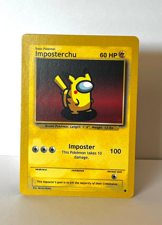 among us pokemon card meme Custom Pokémon Card Imposterchu (Among Us Imposter Pikachu)