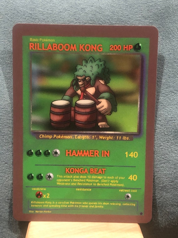 Custom Pokemon Card Rillaboom Kong Donkey Kong Pokmon - Etsy