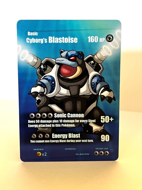Custom Pokmon Card Cyborg's Blastoise - Etsy Custom Pokmon Card Cyborg's Blastoise - Etsy