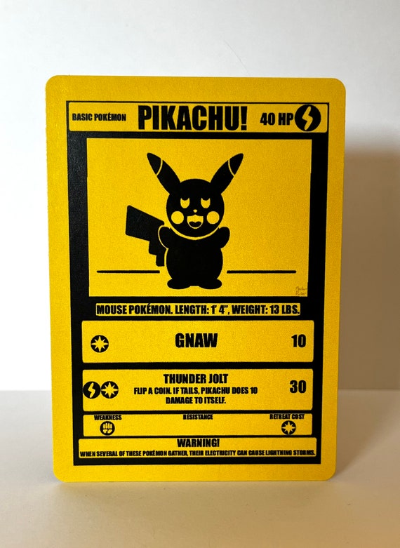 Custom Pokmon Card Caution Sign Pikachu - Etsy