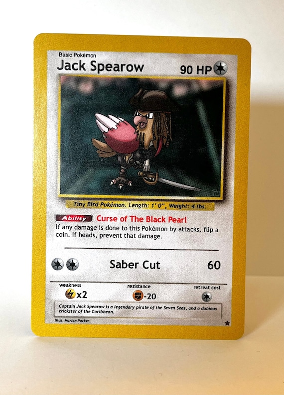 Custom Pokmon Card Jack Spearow (Captain Jack Sparrow Spearow) Pirates of  the Caribbean