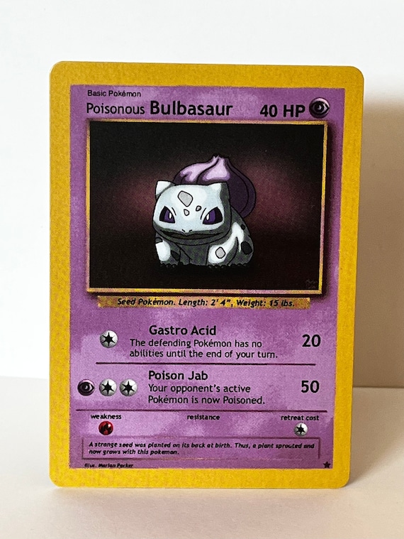 Custom Pokmon Card Poisonous Bulbasaur - Etsy