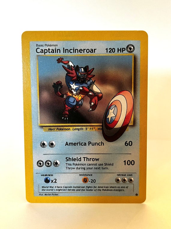 avengers pokemon cards Catpain America & Braviary GX Tag Team Gold Metal Pokemon Marvel Card Avengers