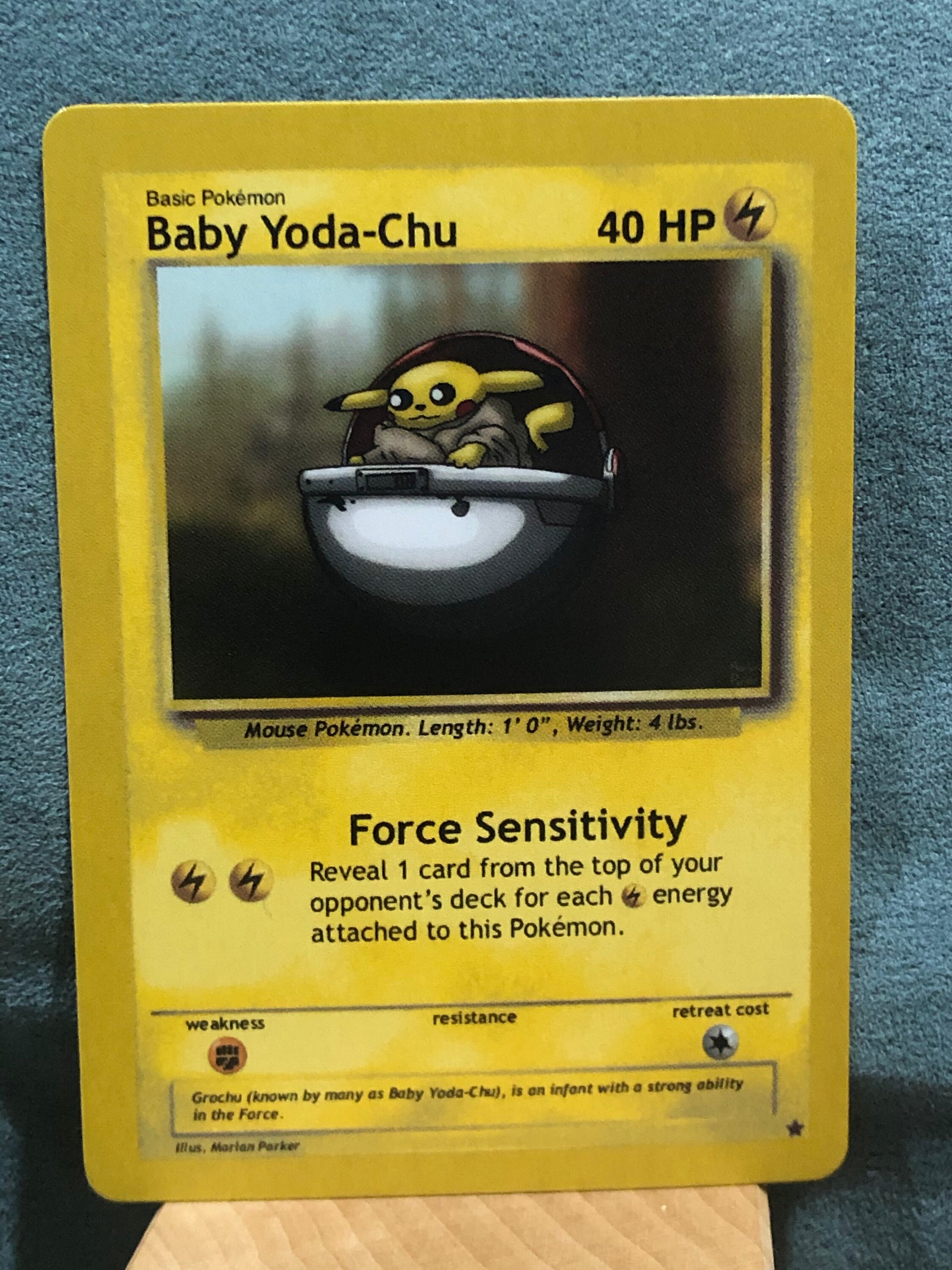 Custom Pokémon Card Baby Yoda-chu baby Yoda Pikachu - Etsy