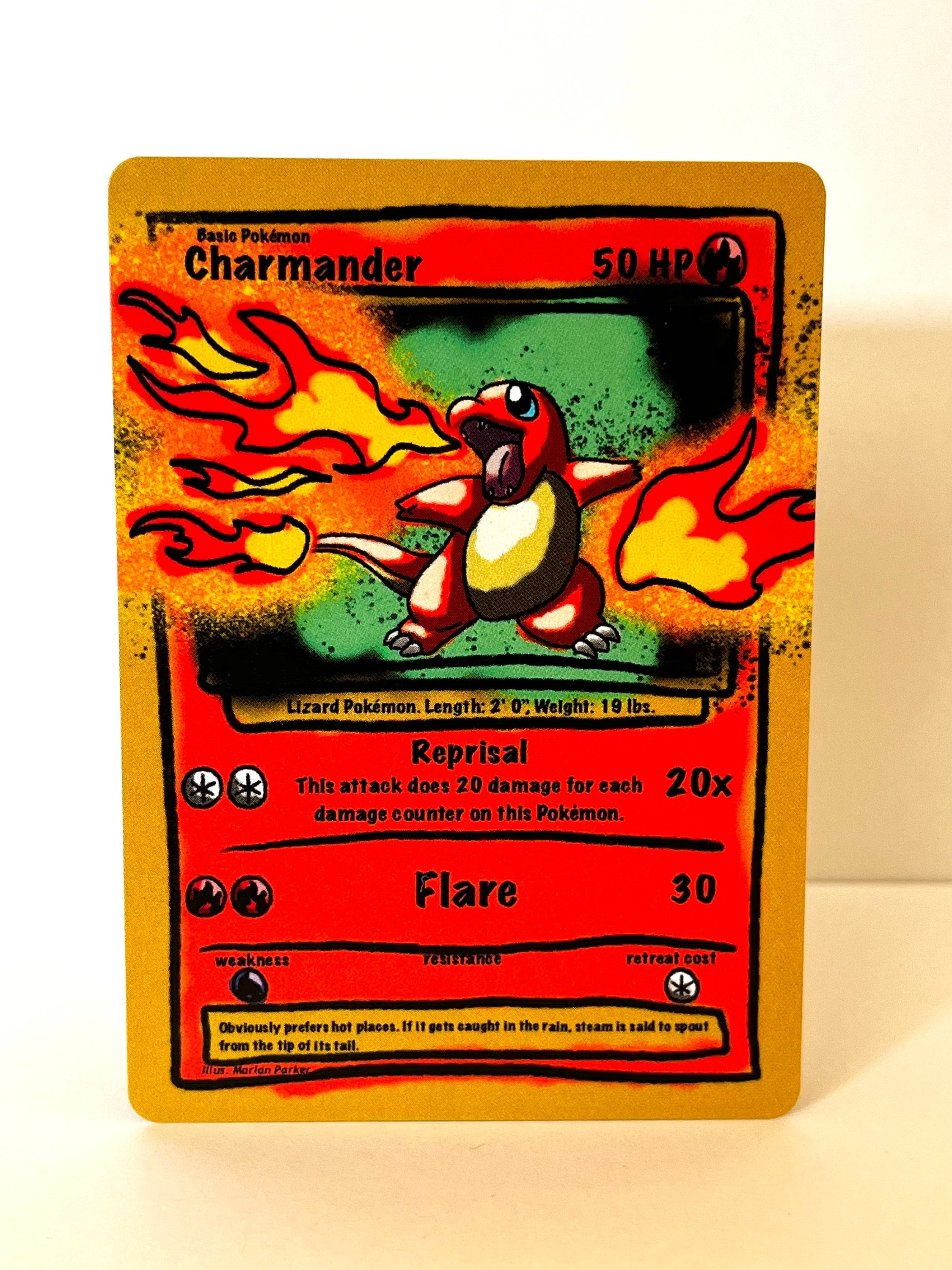 Custom Pokemon Card Spraypaint Art Charmander