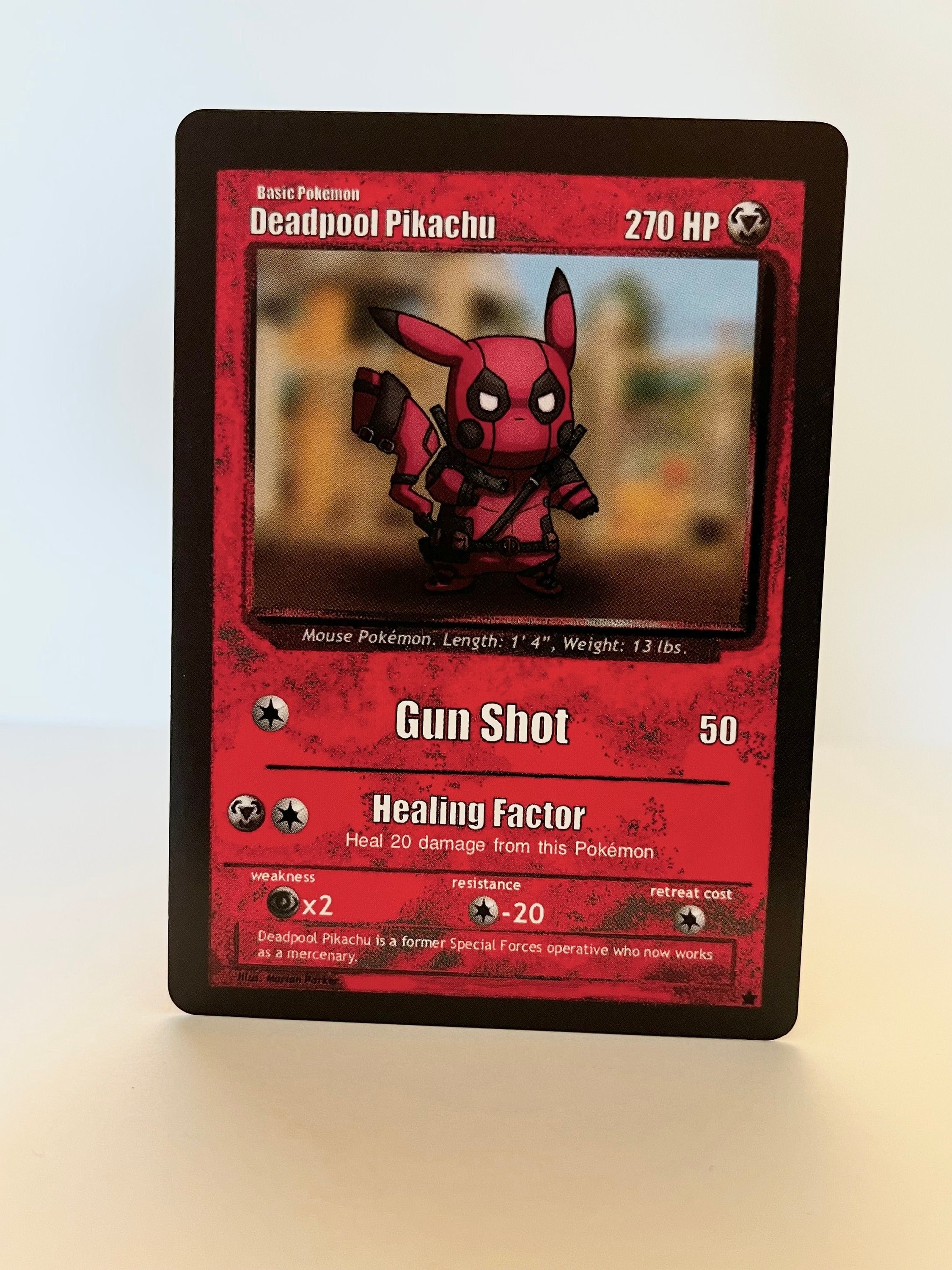 Custom Pokmon Card Deadpool Pikachu - Etsy Custom Pokmon Card Deadpool Pikachu - Etsy